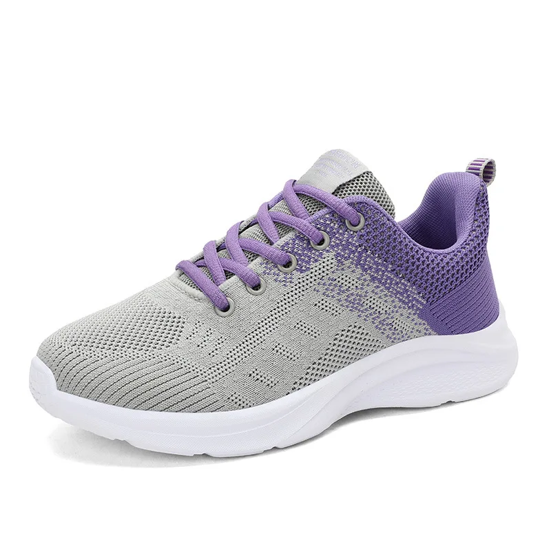 Spring and Autumn Middle School Students Lightweight Breathable Flying Woven Casual Shoes Ladies Travel Shoes Sports Women