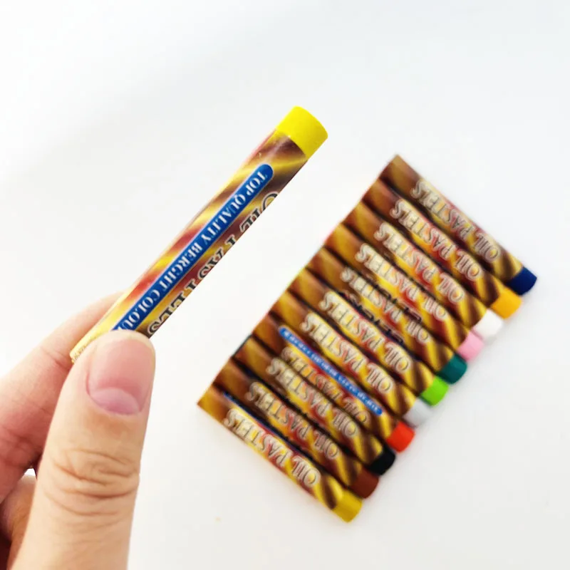 12bags/box Cartoon Non-toxic Crayon Oil Painting Stick Student Pastel Pencils For Drawing Colored Pencils Birthday Gift