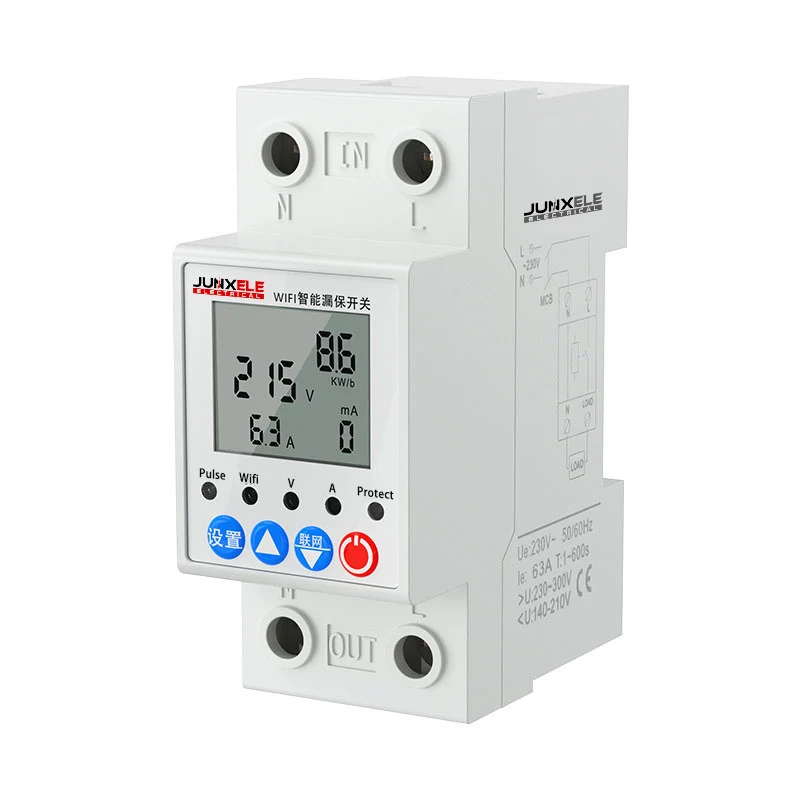 WiFi Energy Power kWh Meter bluetooth multi function protector Over Under Voltage Protector Relay