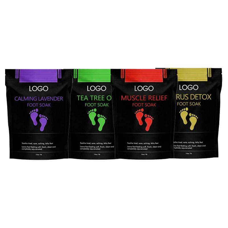 Peeling nourishing organic feet bath exfoliating odor herbal tea tree oil foot soak with epsom salt lymphatic drainage foot soak