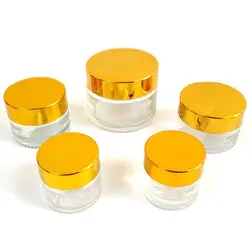 5g cosmetic frosted glass cream jar Sample skin care cream packaging jars With black lid cheap price jars