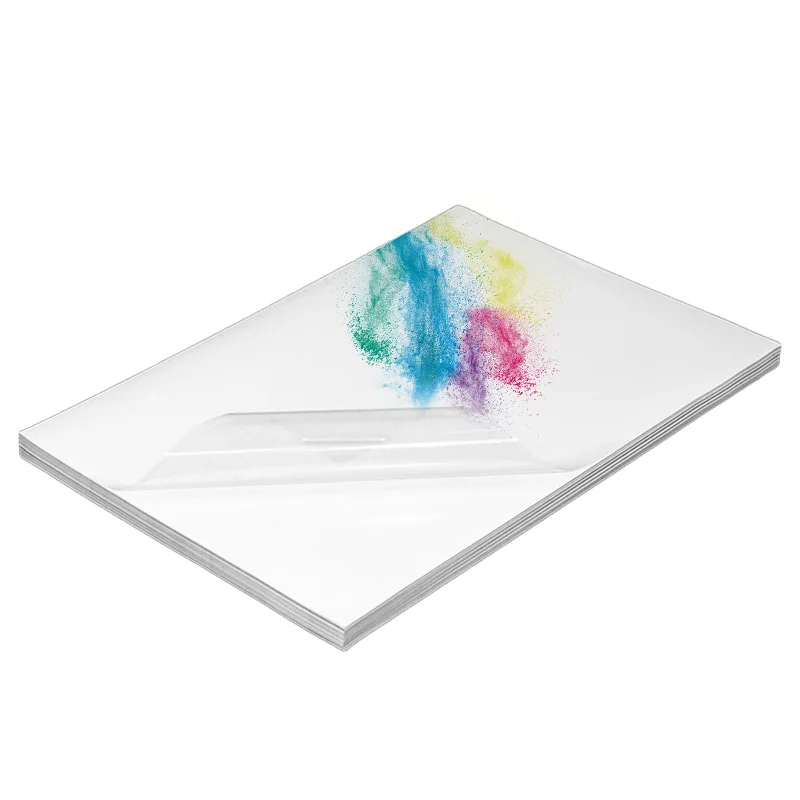 Premium  Waterproof Fully Matte Transparent Film Glossy Vinyl Self Adhesive Sticker Paper A4 Sheets for Inkjet Printer
