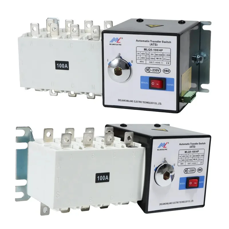 100A PC Class ATS Controller dual power automatic transfer switch with fire power generation function