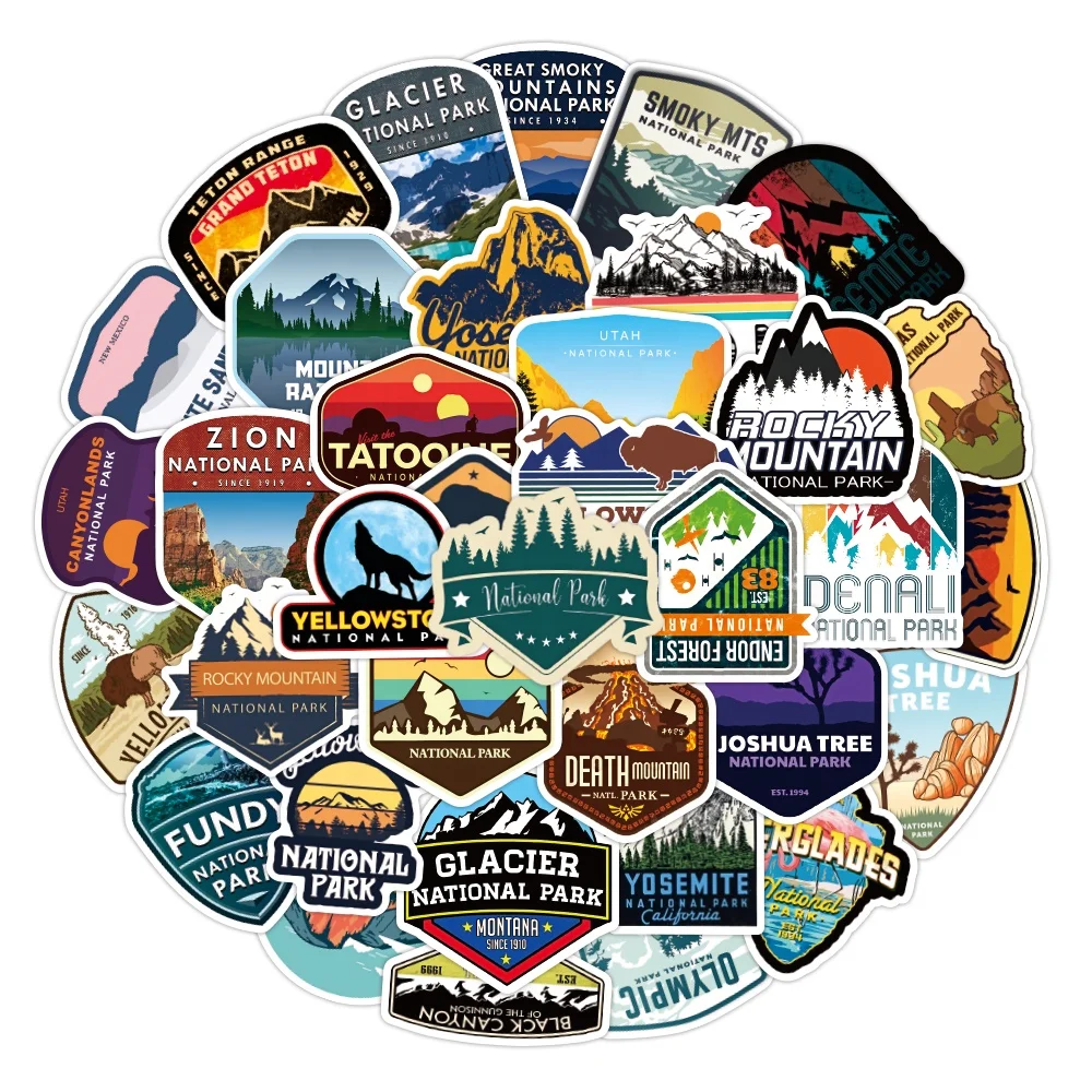 50pcs Cartoon Nature Park Stickers for Notebook Water Cup Decal Laptop Home Decoration  PVC Sticker Custom