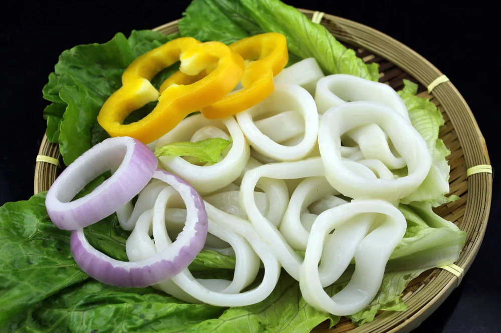 
fresh seafood frozen squid ring 3-7cm IQF squid 