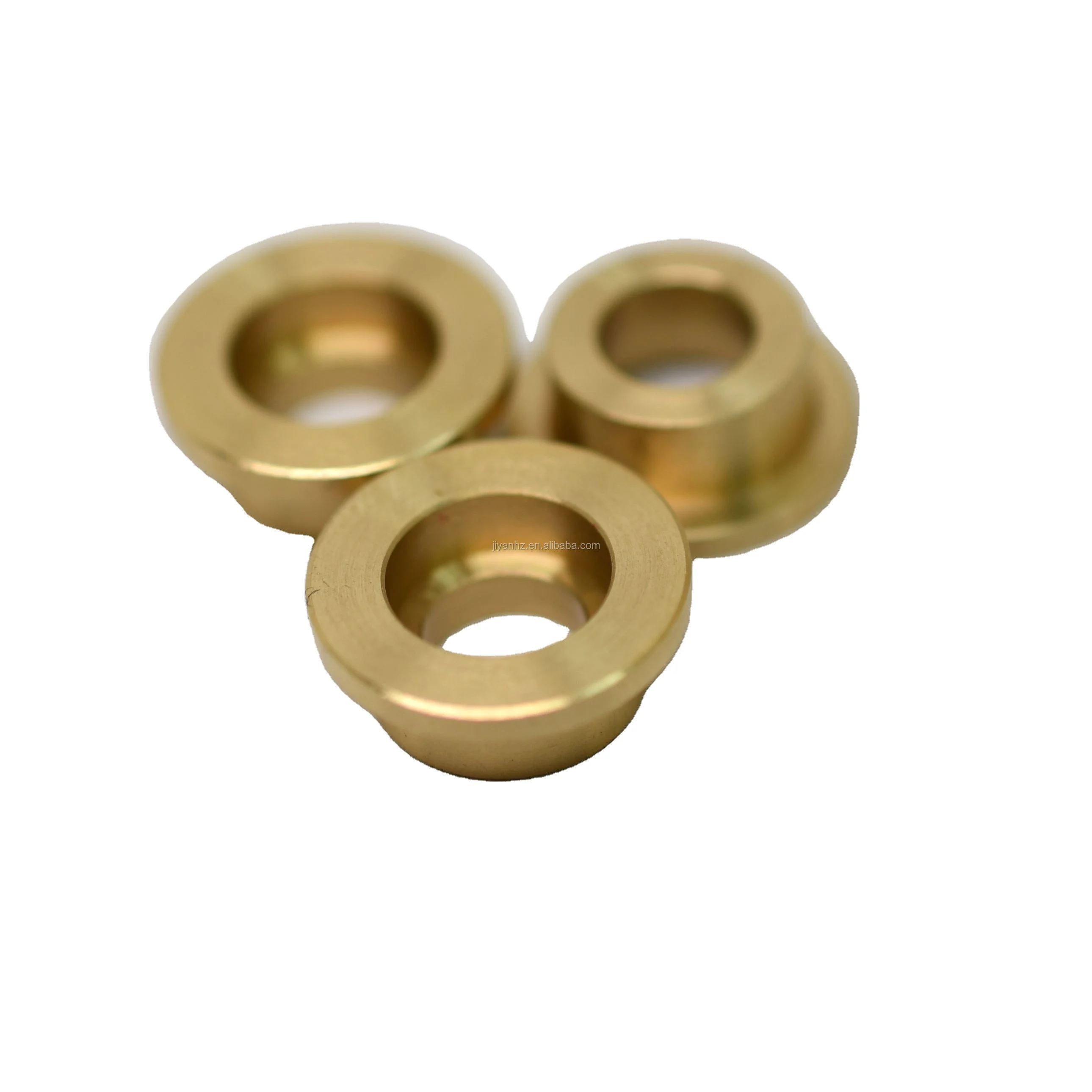  Precision cnc machining turning small flanged brass bushing