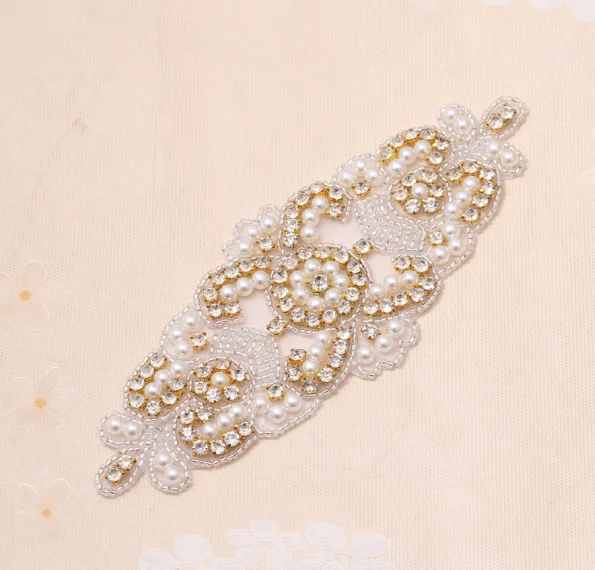 New Design crystal rhinestone Applique Bridal Sash Applique decorative belts for wedding