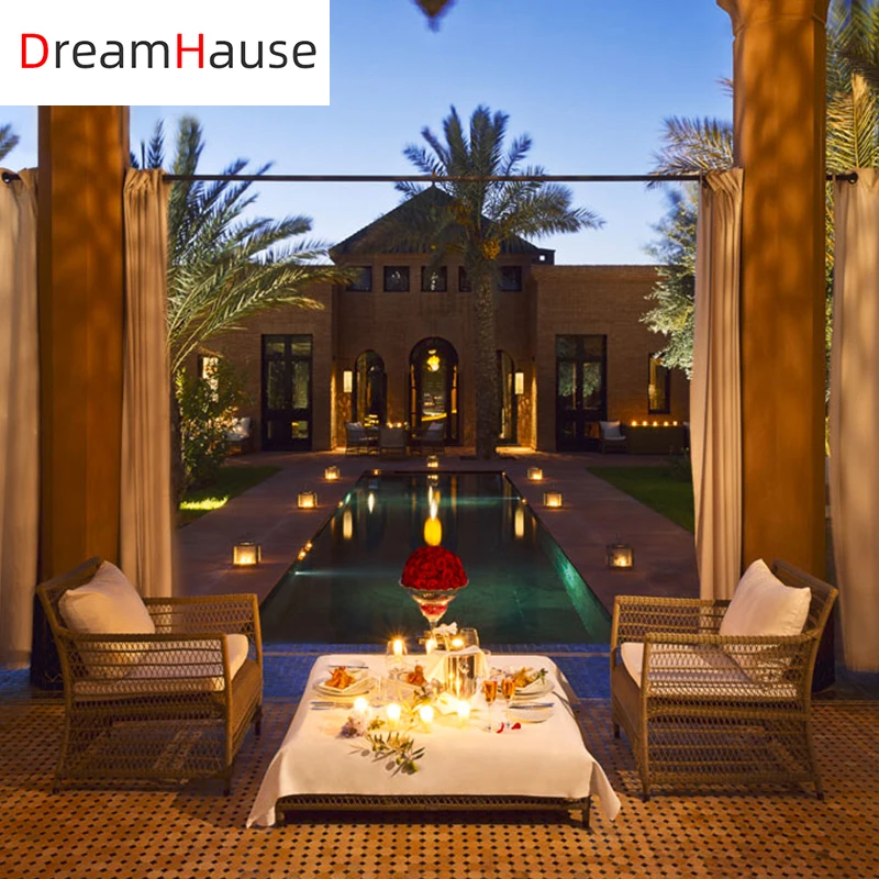 Dreamhause Outdoor Courtyard Villa Hotel Single Rattan Sofa Chair Swimming Pool Garden Rattan Sofa Set With Aluminum Frame