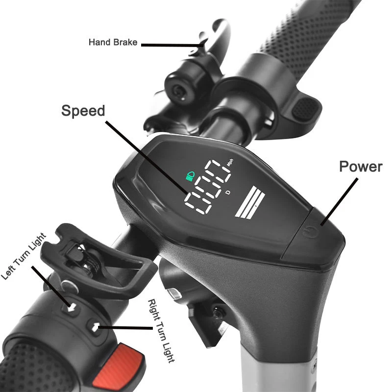 Unisex 10 Inch Big Wheel Electric Scooter Lightweight Foldable High Speed 25km/h 2000W Power Model Pro Smart Electronic Battery