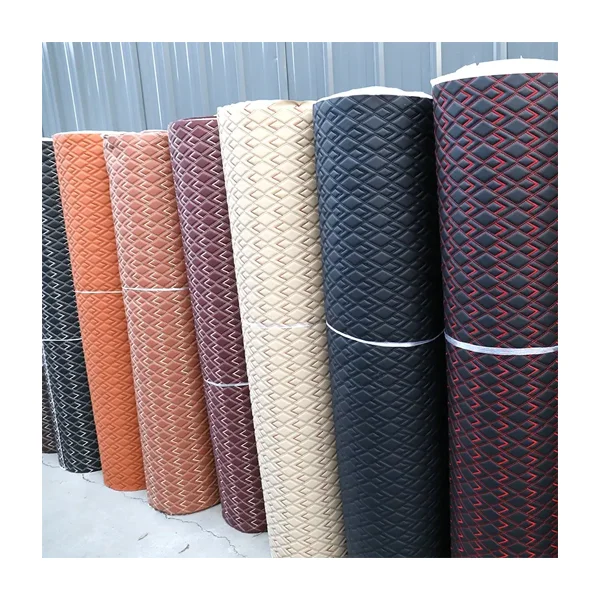 Embroidery quilted leather Hot sell lightweight stretch polyester quilted velvet car seat cover fabric