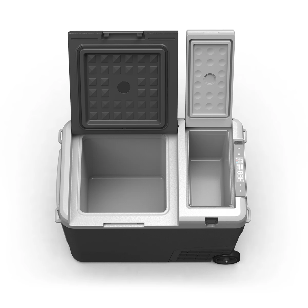 M40 12v electronic dual zone CFC free bottle opener cup holders freezer car refrigerator with handle and wheels