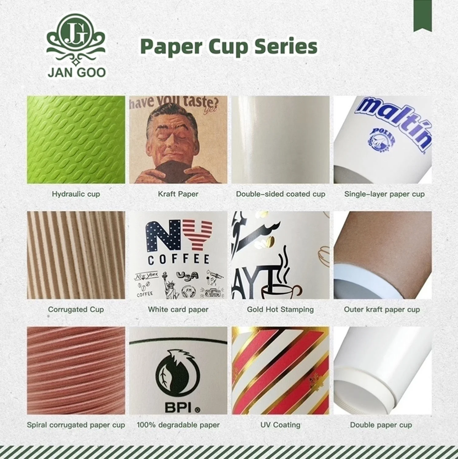 Одноразовые двухсторонние белые PLA бумажные стаканчики с водонепроницаемым покрытием для горячих напитков