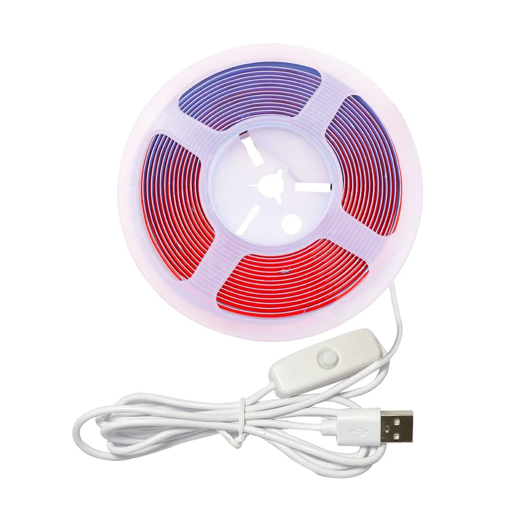 COB LED Strip 5V USB Power With ON/OFF Switch USB Flexible Tape Lights for Bedroom Home Decor Lamp Lighting