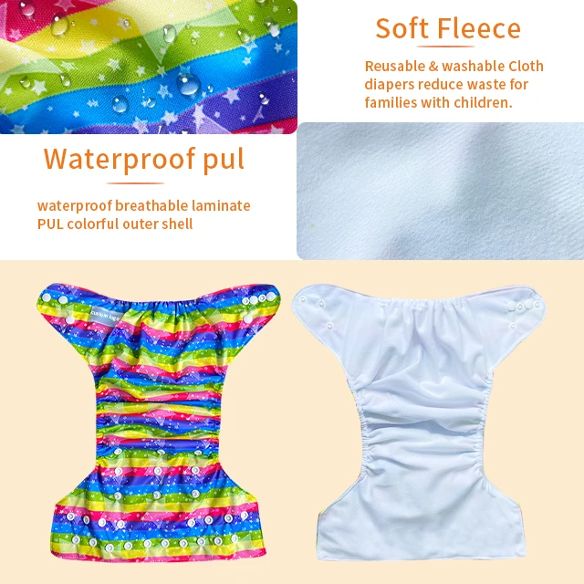 cosas para bebes Washable reusable one size pocket cloth diaper Adjustable Waterproof Cloth Nappy