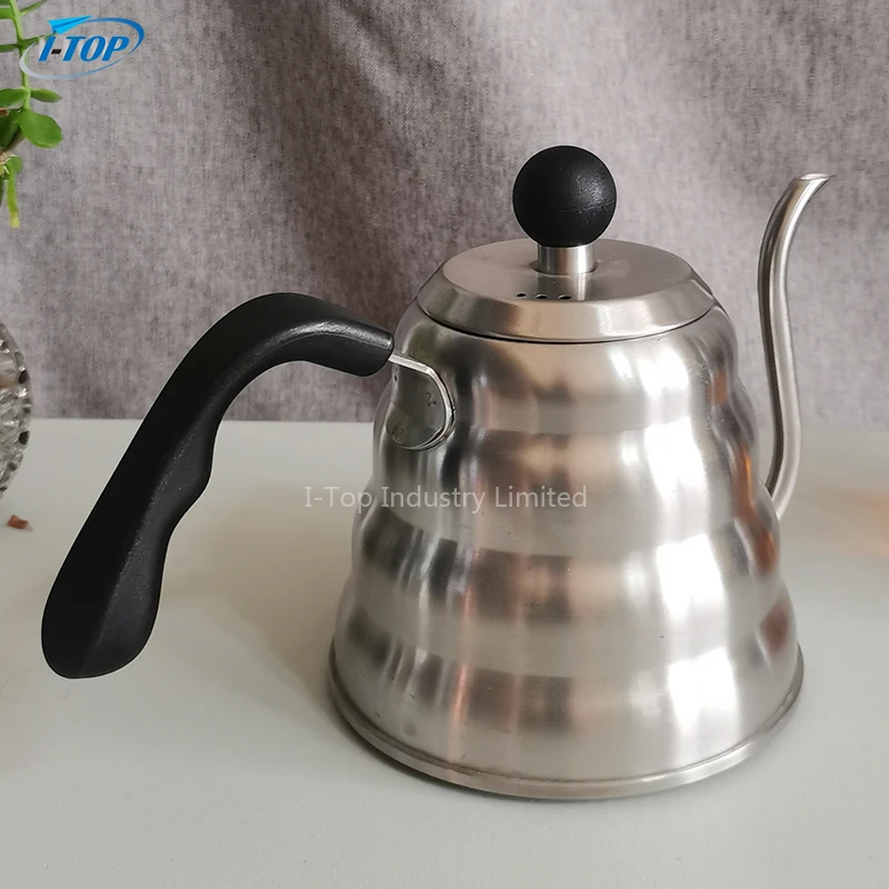 Customize Stainless Steel Gooseneck Coffee Drip Kettle Pour Over Tea Kettle Free Water Kettle with Built-In Thermometer Tea Pot