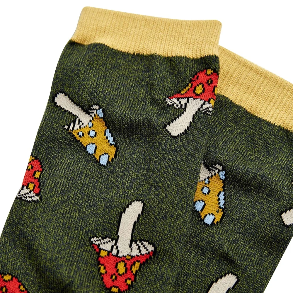 Custom Combed Cotton Cute Jacquard Knit Mushrooms Socks