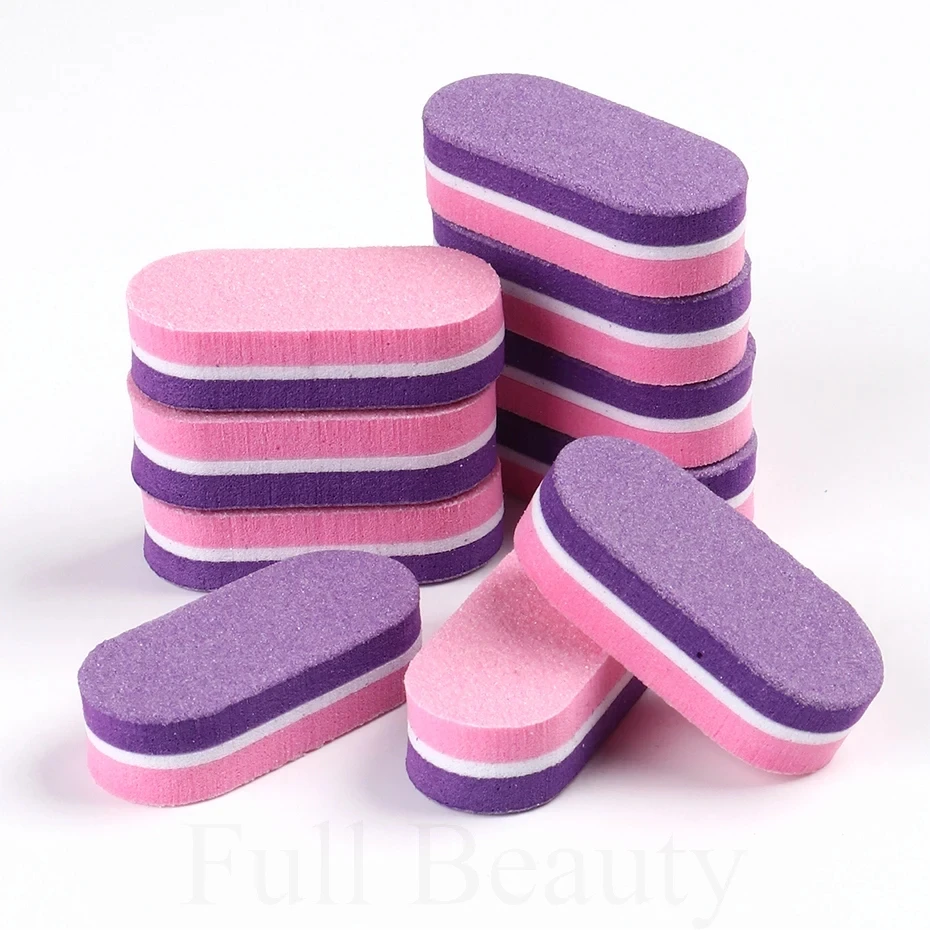 Mini Nail Files Colorful Sponge  100 180 Nail File Buffer Block Pedicure and Manicure Nail Tools Kit
