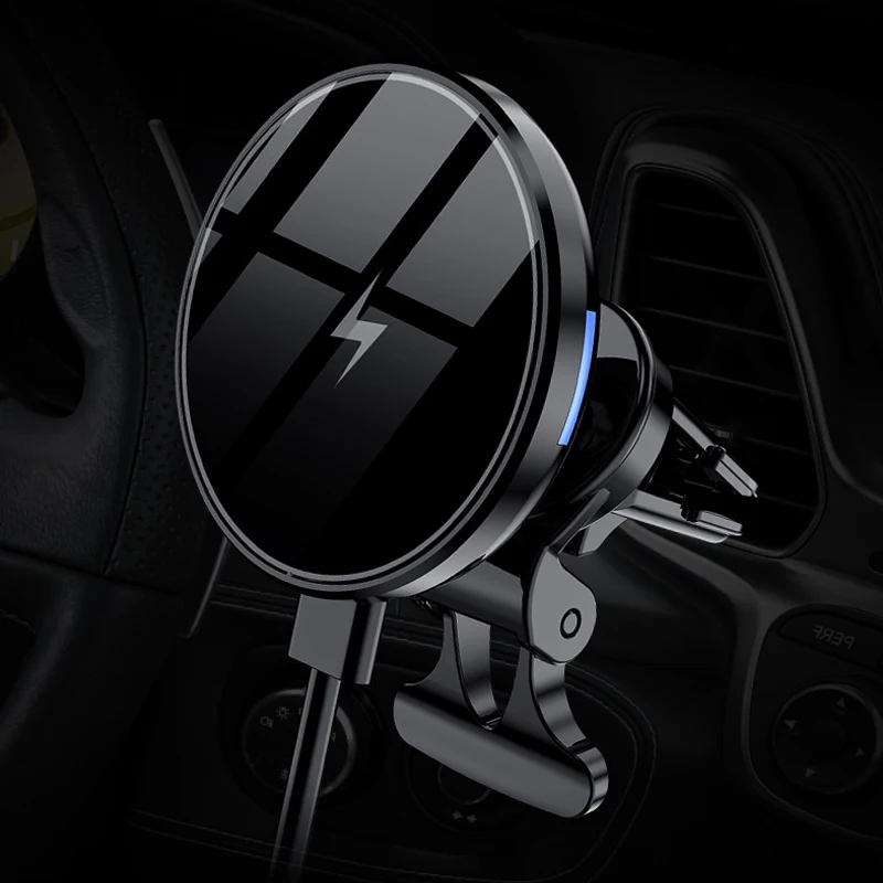 
Ready Stocks USB C Port 15W Magnetic Fast Wireless Magnetic Car Charger For iPhone 12 Magnetic Wireless Car Charger 