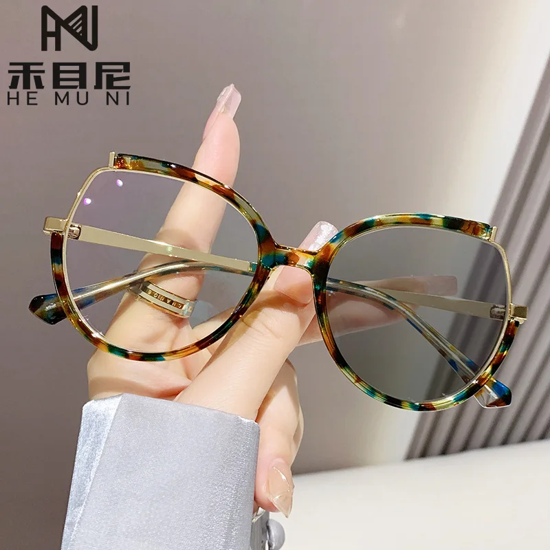 7196 Hot sell anti blue light glasses frame ladies spectacles eyeglasses women change color photochromic optical eyewear