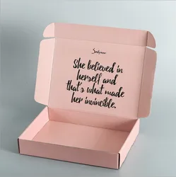 Printing Flat Pack Folding Kraft Packaging Corrugated Custom Die Cut Mail Shipping Box With Logo