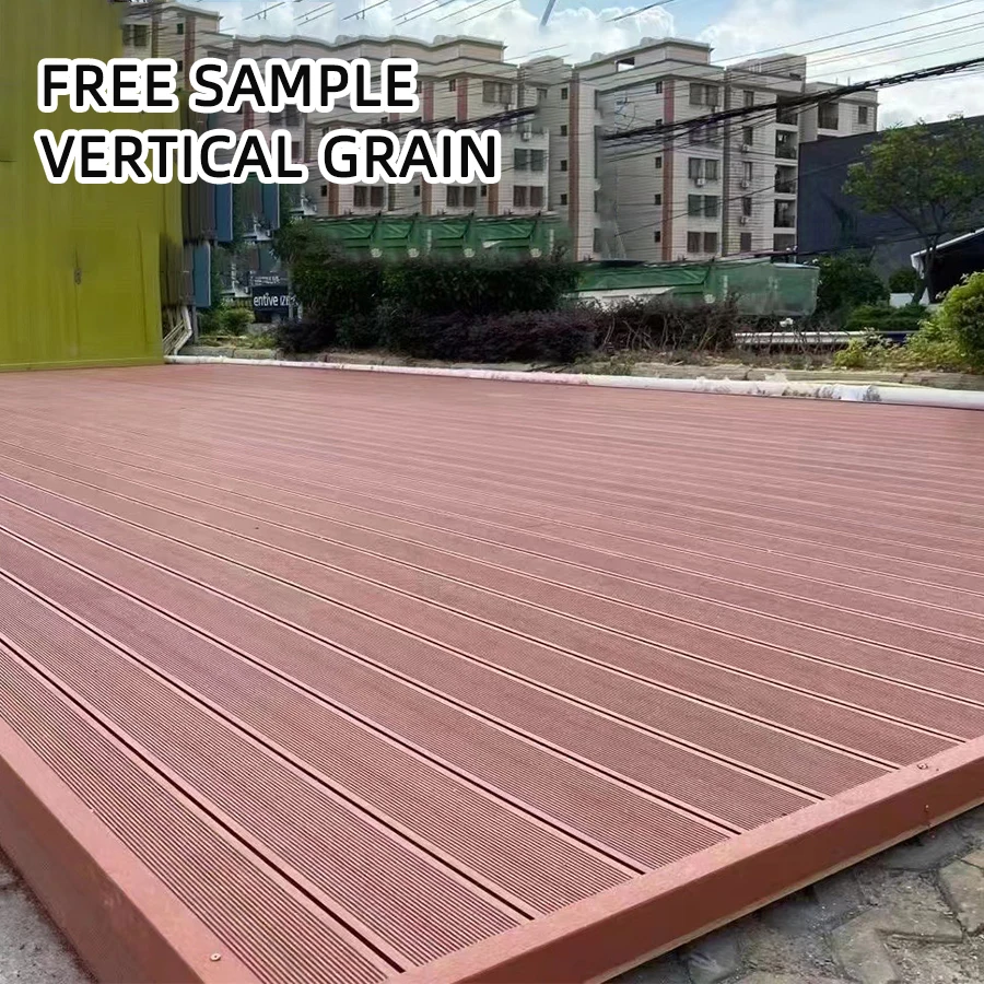 Hard Wearing Waterproof Outdoor Terrace Exterior Wood Plastic Composite Flooring PE WPC Outdoor Hollow Decking For Garden