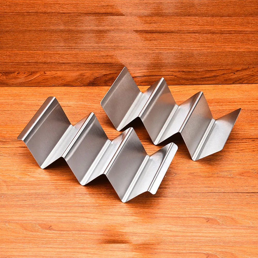 Factory wholesale Reusable Food garde 3 pack Taco stand holder Stainless Steel taco rack kitchen gadgets
