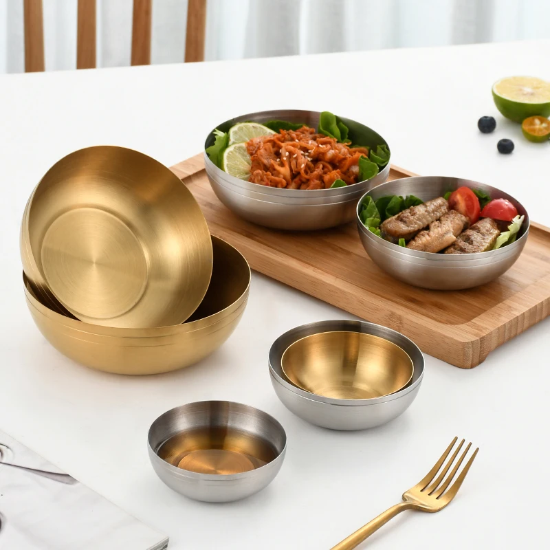 unique design clear silver 304 stainless steel rice serving bowls