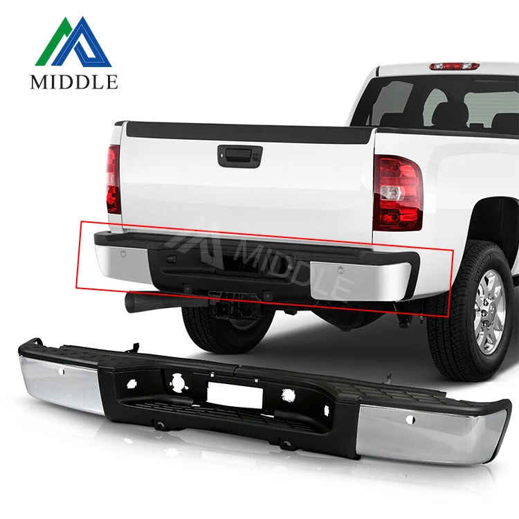 2021 American Truck Hot Selling Chrome Color Iron And Plastic 4X4 Rear Bumper For Chevy Silverado & GMC Sierra 1500 2007-2013