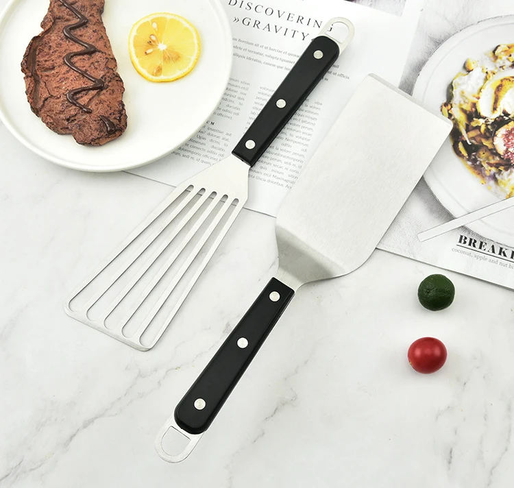 Metal Turner Fish Spatula Stainless Steel Barbeque Turner Slotted Turner for Frying Cooking