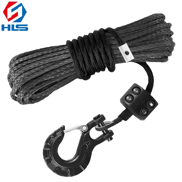 12 Strands Good Performance Synthetic 10mm UHMWPE Electric Winch Rope for Heavy Industry & 4X4 Car Road Winch Towing Rescue