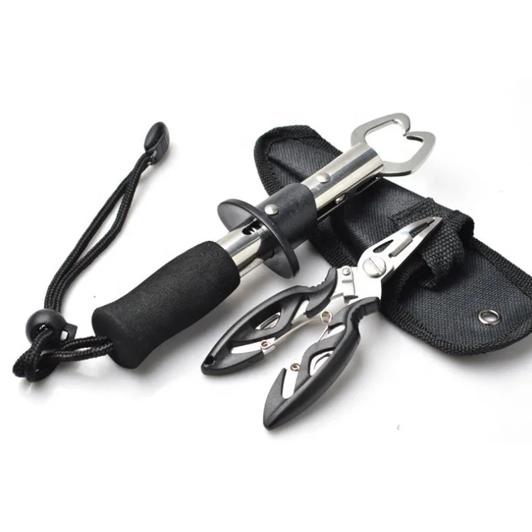 Stainless Steel Fishing Tackle Fish Lip Grip With Fishing Pliers Set