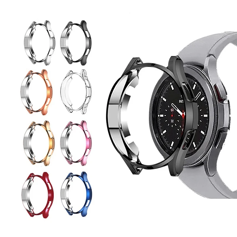 Hollow Out Cover Bumper Accessories For Samsung Galaxy Watch 4 Classic 42mm 46mm Plated TPU Watch Protective Case