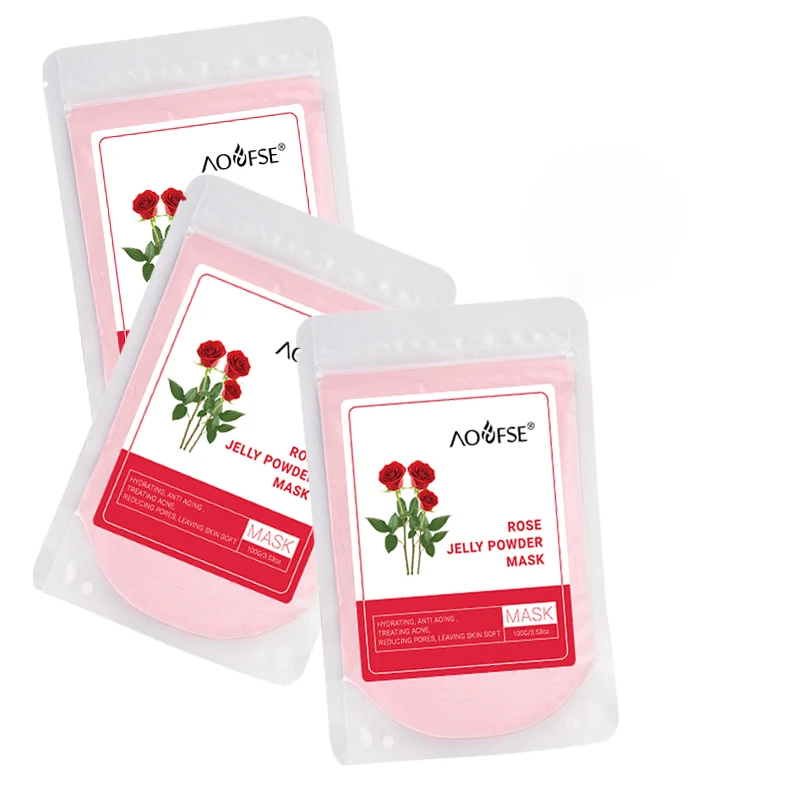 Private Label Organic Moisturizing Whitening Rose Petal Soft Jelly Mask Powder Hydro Jelly Mask Rose Jelly Mask