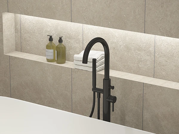 Floor Stand Concealed bathtub shower faucet bathroom tap with microphone hand shower set