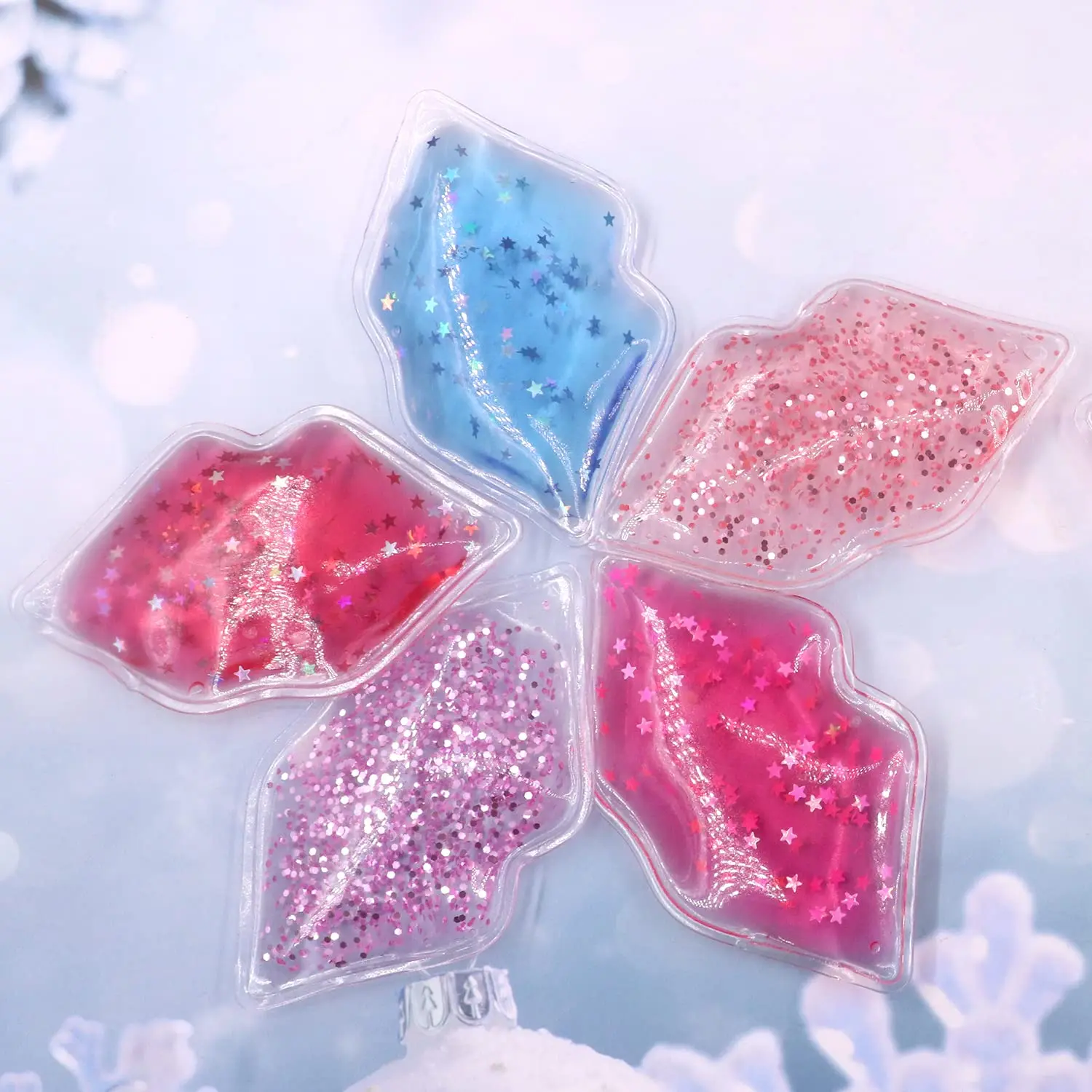 Lip shape gel ice pack lip cooling pack for lip swell and pain can be customized