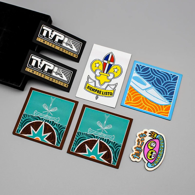 Factory Custom Clothing Label Tag Iron-On Backing with End Fold Washable Polyester for Garments Shoes Bags