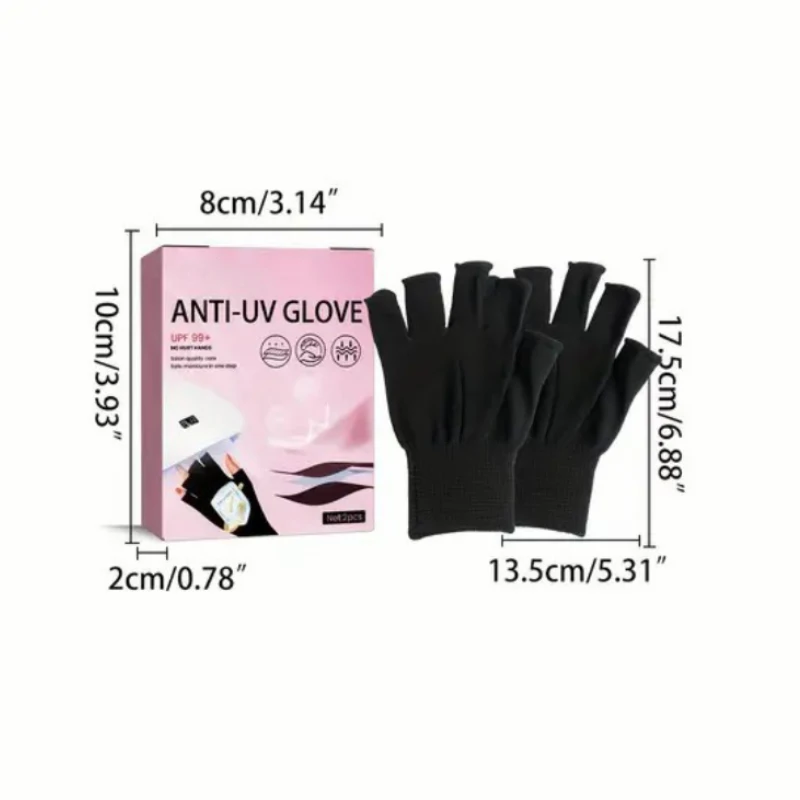 Nail Supplies Anti-UV Glove Uv Lamp Protection Gloves Reusable Anti Radiation Half Finger Gloves