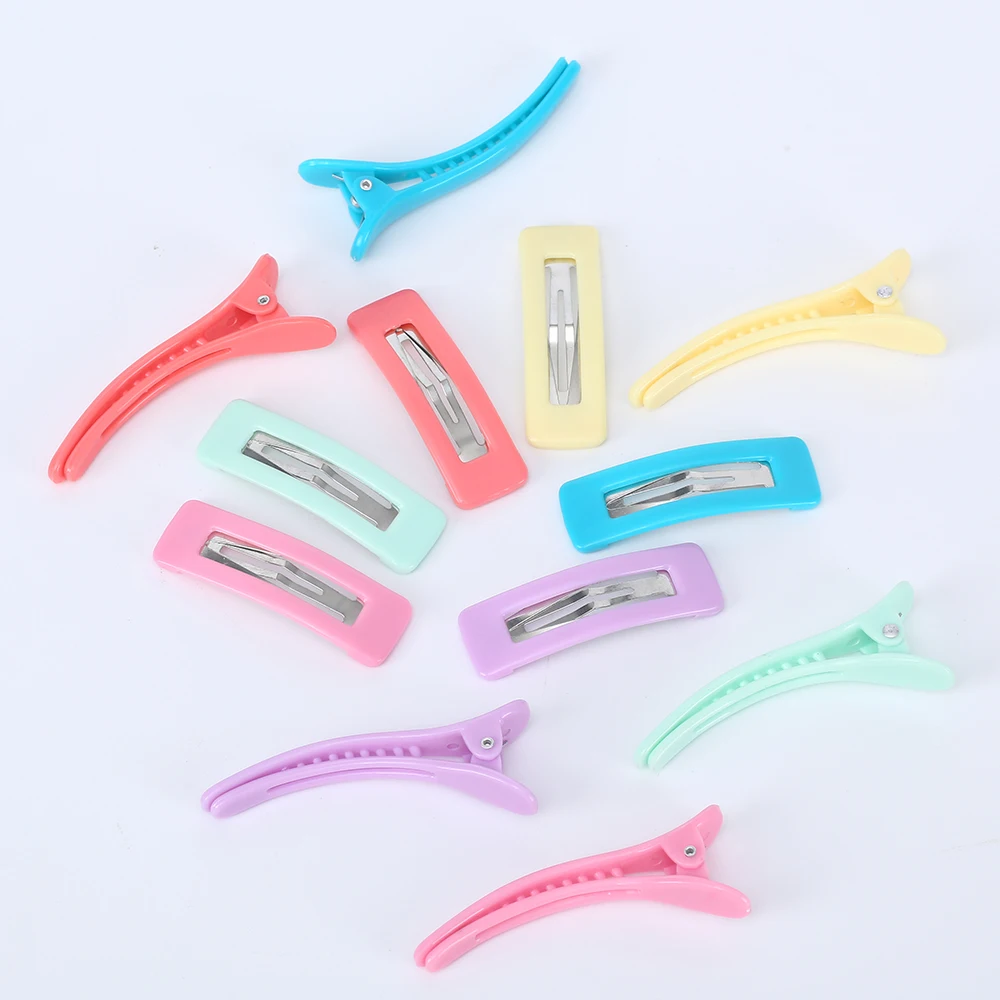 Taimeng INS Hot Selling 5.5cm BB Rectangle Shape Metal Colorful Snap Hair Clip Accessories Candy Color Hairgrips For Girls