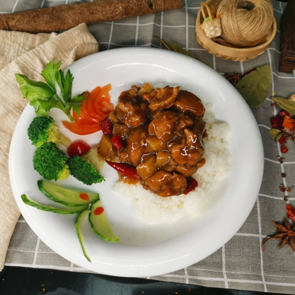 
High Quality And Durable Fried Chicken With Potatoes And Peppers Instant Food Easy And Fast 