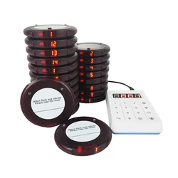 Fastfood кофе водонепроницаемый заказ на очереди 20 звуковых сигналов Настольный зуммер и передатчик система вызова круглый вибрирующий пейджер