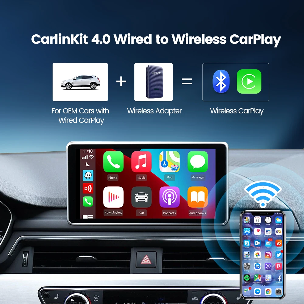 Carlinkit 4 0 Лидер продаж lc300 Беспроводная мультимедийная коробка Carplay с поддержкой большинства моделей автомобилей CP2A android Автомобильная умная ai Box
