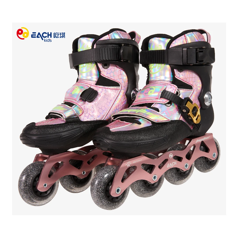 EACHkids Inline FreeStyle Professional Soy Luna Speed Racing Skates Carbon Fiber PU 4 Wheels