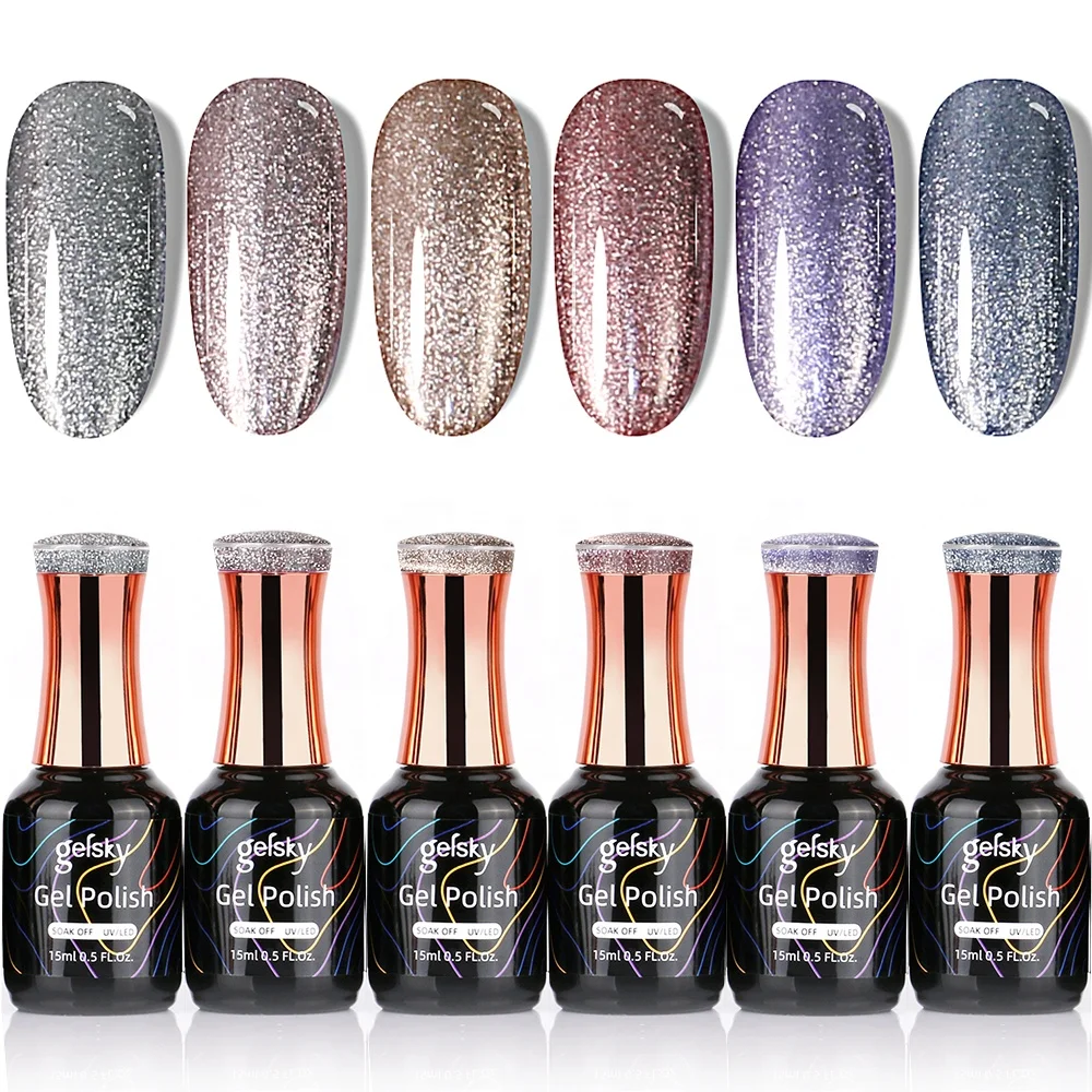 Gelsky Professional Soak Off Uv Gel Nail Polish Reflective Gel Nail Supplies Gel Polish