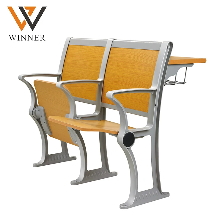 Standard Classroom Study Secondary School Ladder Lecture Hall Chairs Student Wood Backrest Folding College Step Chair