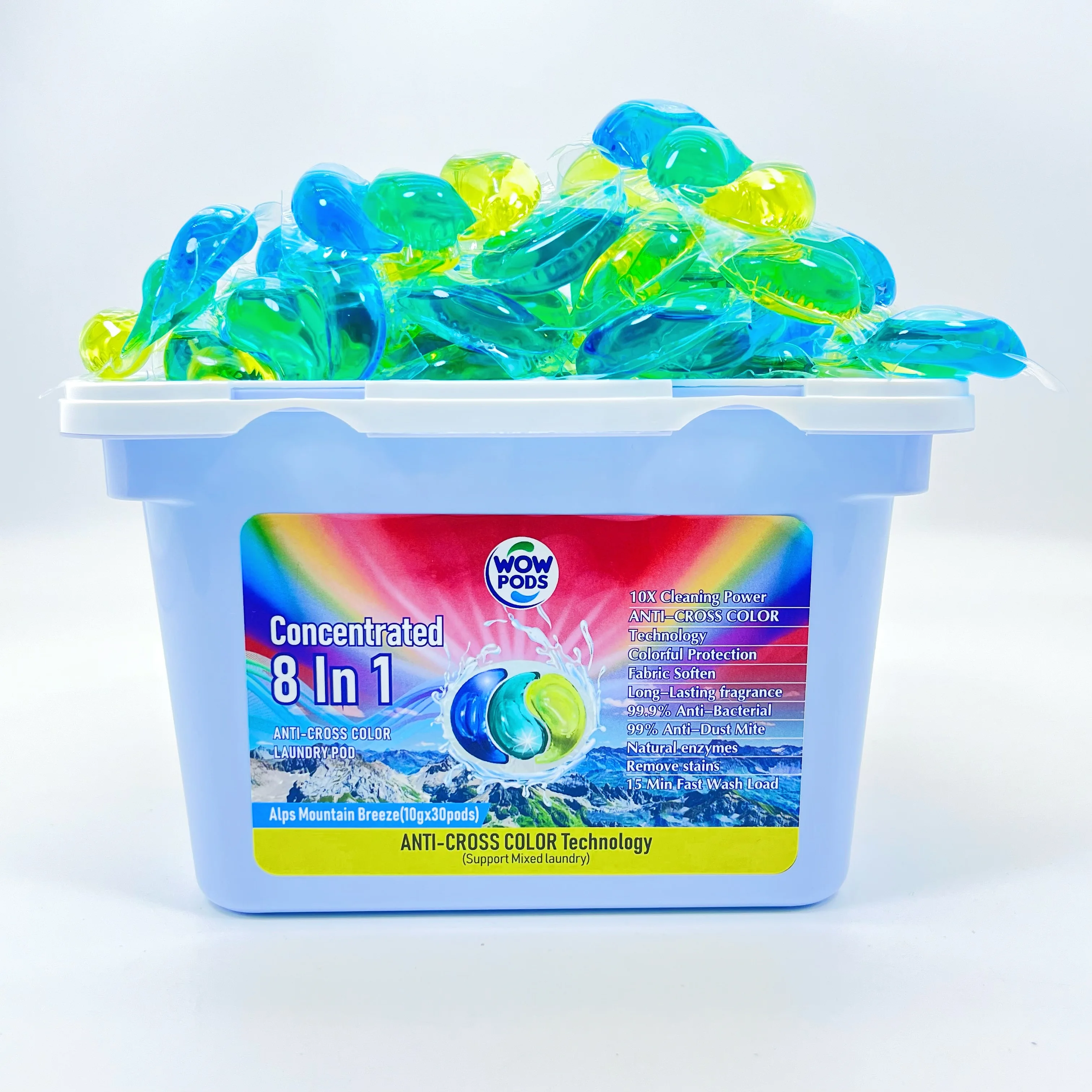 Laundry Capsules Color Protection High Efficiency Satin Removal Hypoallergenic Laundry Detergent Pods for Sensitive Skin