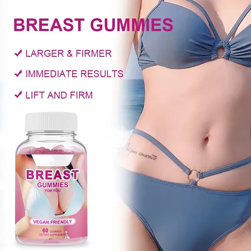 Vitahealthy OEM/ODM private label factory supply natural health products 60 breast enlargement shaped size gummies