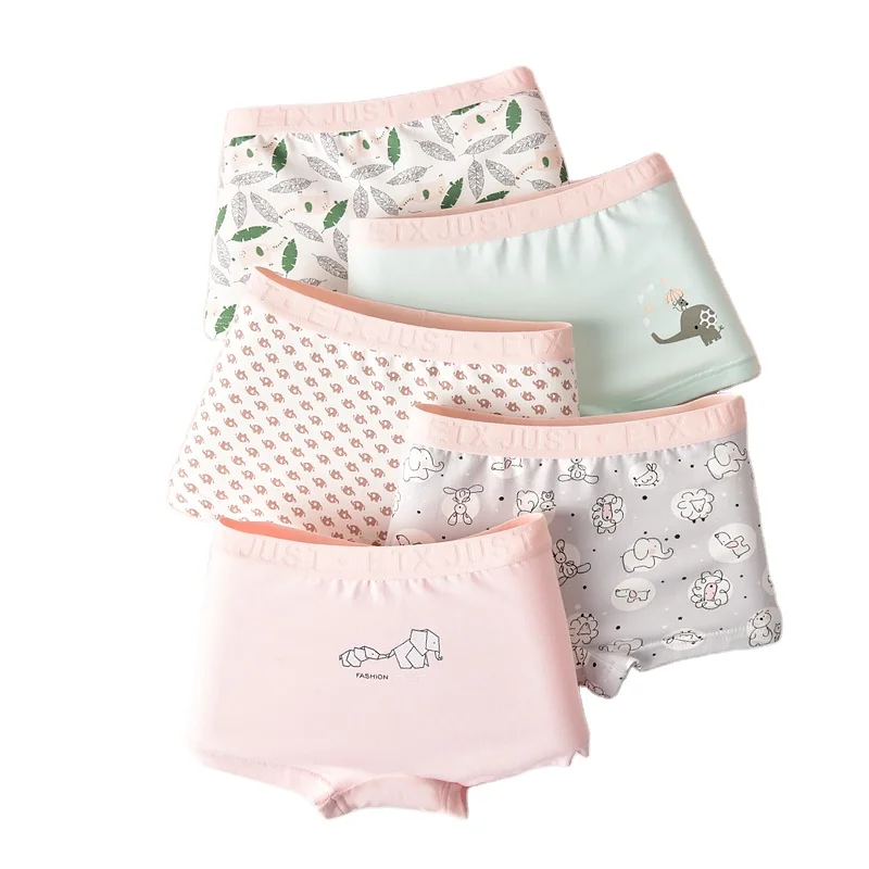 Kids Wearing Cotton Underwear Girls Boxer Briefs