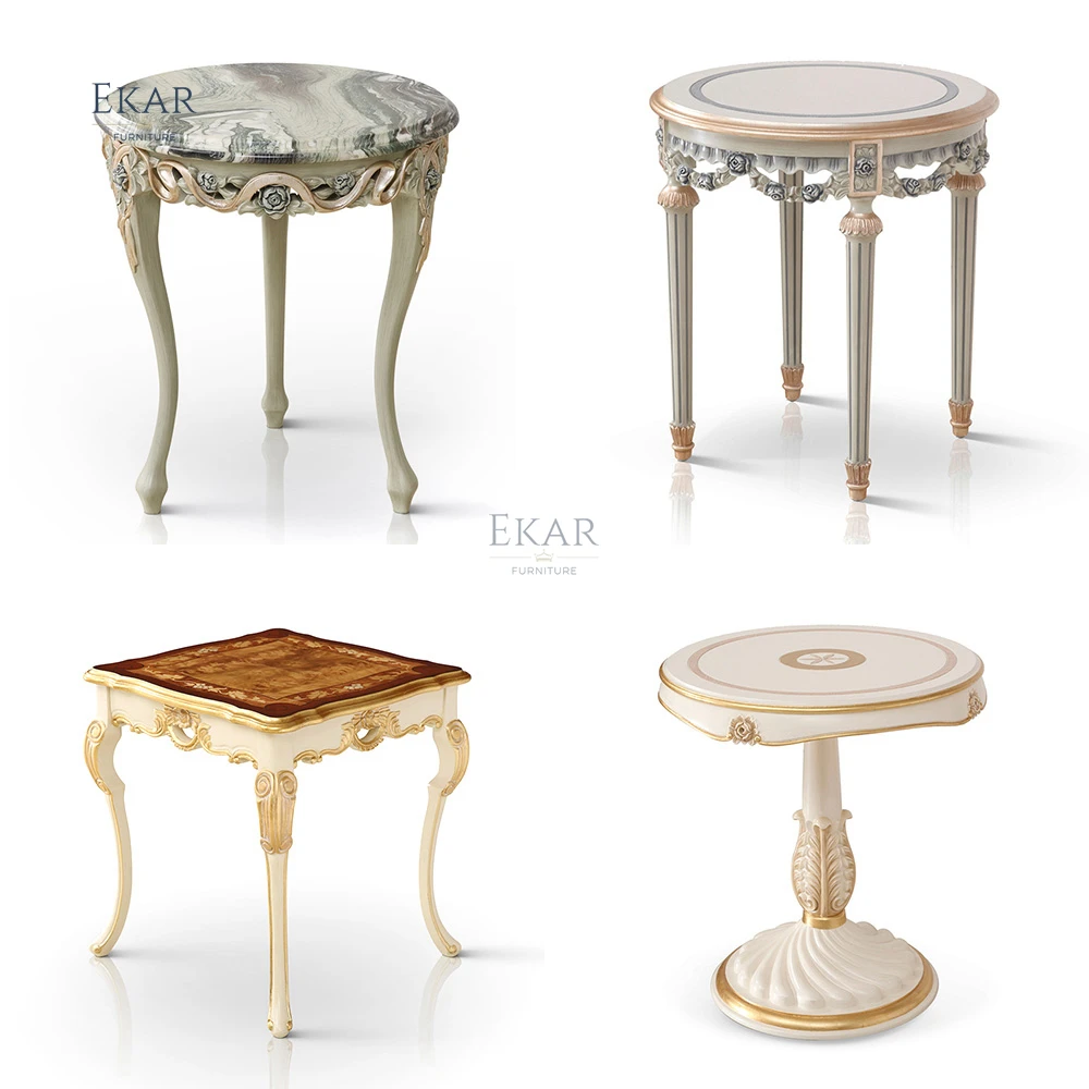 French style living room custom furniture wooden side table-coffee table-sofa set furniture living room
