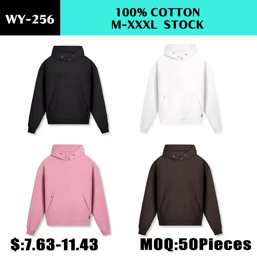 Custom men sweatshirts hoodies no string cut and sew oversized pullover french terry cotton cut edgs raw hem rhinestone hoodie