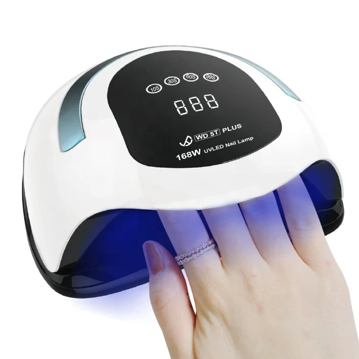 
LCD Digital Timer Auto Sensor Nail Gel Polish Machine Smart 168W Led UV Nail Lamp 